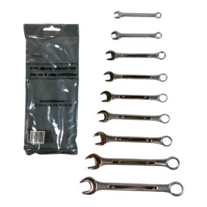 9 Pc Metric Wrench Set (7, 8, 10, 11,. 12, 13, 14, 17, 19)